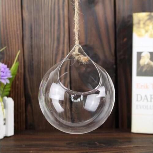 Pastoral Glass Hanging Vase Hydroponic Flower Vase Succulent Plant Terrarium Pot Micro Landscape Container Home Wedding Decor