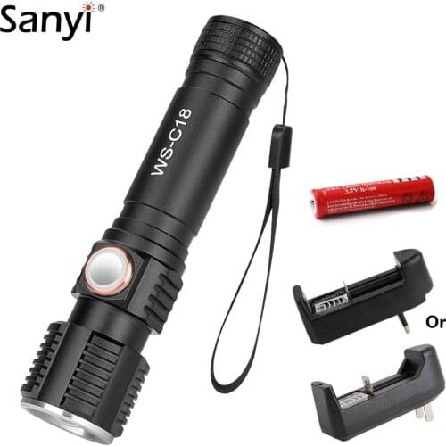 Portable Mini 3800LM T6 LED Flashlight Zoomable Focus 18650 Torch Waterproof Bicycle Lamp Night Fishing Light Camping Lantern