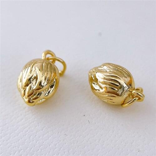 1PCS Real 18K Gold Plated Necklace Pendant Charms for Jewelry Findings Components Making Supplies DIY Cupron Accessories