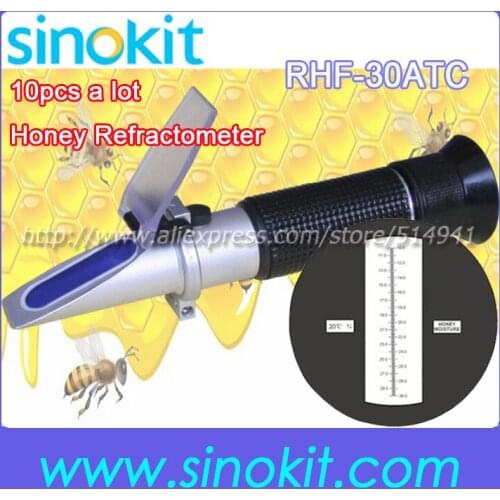 Free Shipping 10pcs a lot Honey 10%-30% water Hand-held Refractometer with CE RHF-30ATC