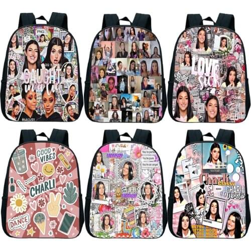Charli Damelio Backpacks Cute boys Girls School Bags Baby Toddler Bag Charli D'Amelio Rucksack Kids Children Kindergarten Bag