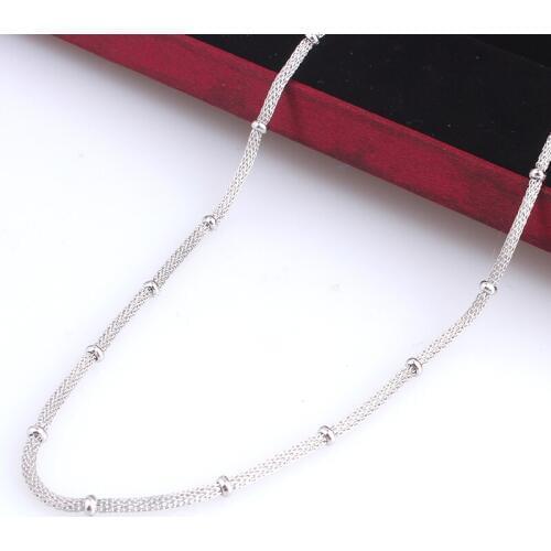 Width 2mm length 60cm Bead net cylinder chains 316L Stainless steel Necklace for men women jewelry wholesale