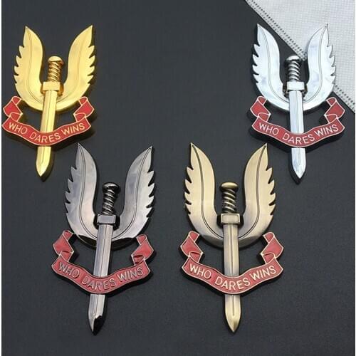 Car Styling Sticker British Army Special Air Service SAS Who Dares Wins Emblem Badge Decals Automobiles Motorcycle Accessories