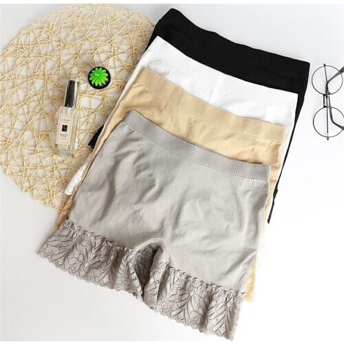 Women Exercise Safety Panties Mid Waist Lace boyshorts for ladies Seamless Boyshorts Girls Underwear