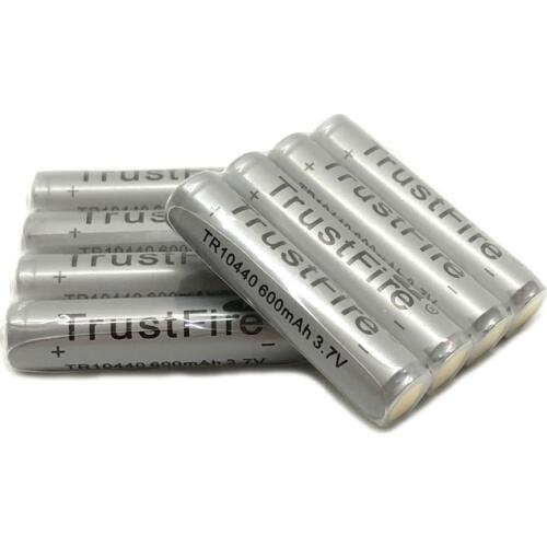 TrustFire Protected 10440/AAA 600mAh 3.7V Lithium Battery Rechargeable Batteries with PCB Power Source for LED Flashlights