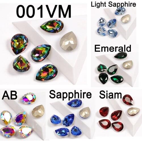 All Color 4320 6x8mm 21pcs High Quality Strass Crystal Dorp Shape Fancy Popular Rhinestone For 3D Nail Art Decorations