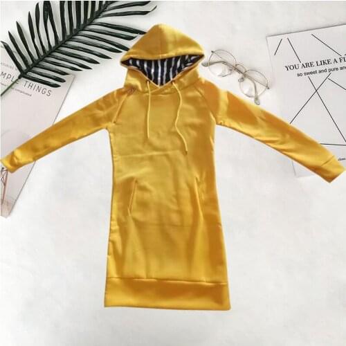 Women Long Sleeve Hoodie Dress Autumn Spring Hooded Striped Tops Drawstring Hip Hop Sweatshirts Lady Fashion Slim Long Hoodies