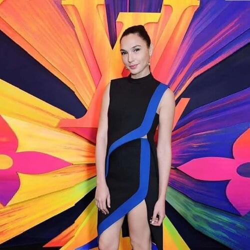 2020 New Black Patchwork Sleeveless Bandage Dress Fashion Women SUmmer Sexy Bodycon Celebrity Party Vestidos Wholesale