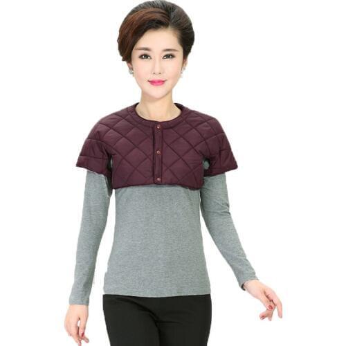 Winter Woman Padded Shoulder Padded Vest Red Blue Purple Bolero Waistcoat Lady Pufffer Wadded Gilet Mom Warm Ultra Short Vests