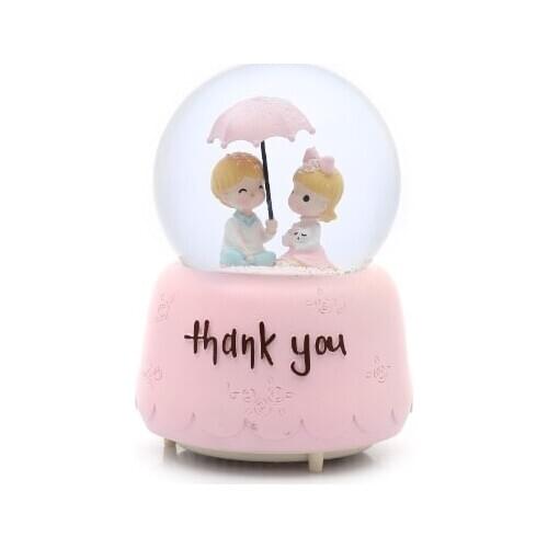 Umbrella Valentine 'S Snow Globe Big size Musical Luminous Glass Globe