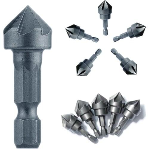 1PC 90 Degree Countersink Drill Chamfer Bit 1/4" Hex Shank Carpentry Woodworking Angle Point Bevel Cutting Cutter Remove Bur