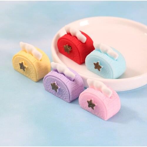10Pcs Simulation Miniature Paper Tissue Box Resin Cabochon Crafts DIY Phone Case Doll house Decoration Scrapbooking Accessories
