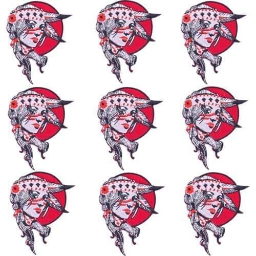 10pcs Beautiful Girl Sewing Badge Patch Iron On Patches On Clothes Embroidered Patches For Clothing Applique Jacket Jeans Patch