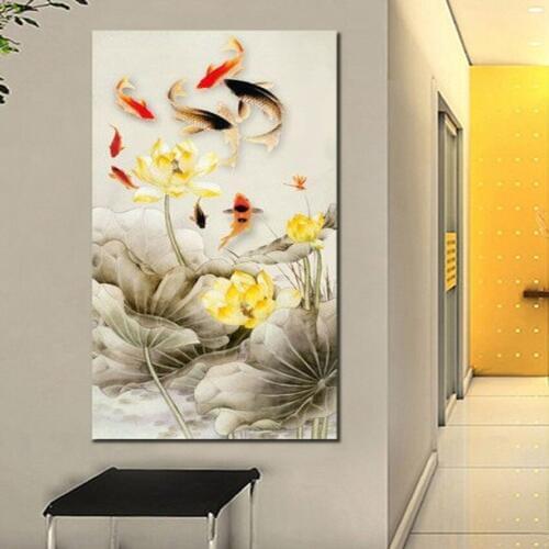 100% Hand painted landscap oil painting wall art for home decor no framed high quality modern abstract colorful fish art