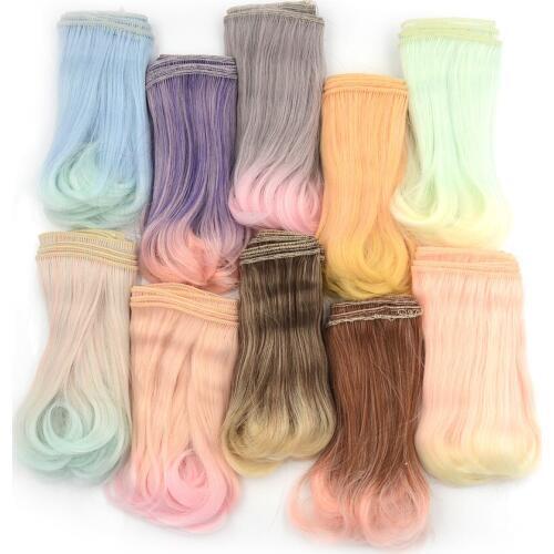 15*100cm New curly doll wigs brown khaki black high temperature heat resistant doll hair 1/3 1/4 1/6 BJD diy doll wigs