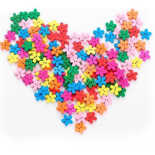 200pcs/ packge solar flowers shape wood buttons 15mm button childrens buttons