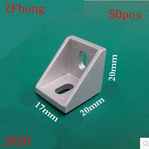 50PCS/LOT 2020 Corner Fitting Angle 20 x 17mm Decorative Brackets Aluminum Profile Accessories L Connector