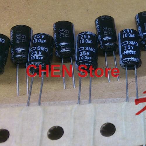 50PCS Original Japan NIPPON SMG 25V100UF 6.3X11mm 85 degrees CHEMI-CON electrolytic capacitors NCC smg 100UF 25V