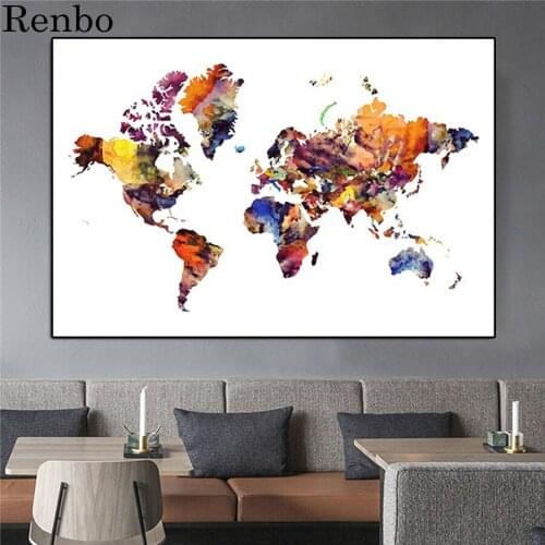 5D DIY Diamond Painting Watercolor Abstract World Map Diamond round/square full diamond Embroidery rhinestones painting