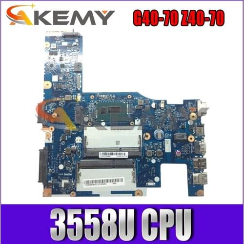 Akemy ACLU1/ACLU2 UMA NM-A272 For Lenovo G40-70 Z40-70 Laptop Motherboard CPU 3558U DDR3 100% Test