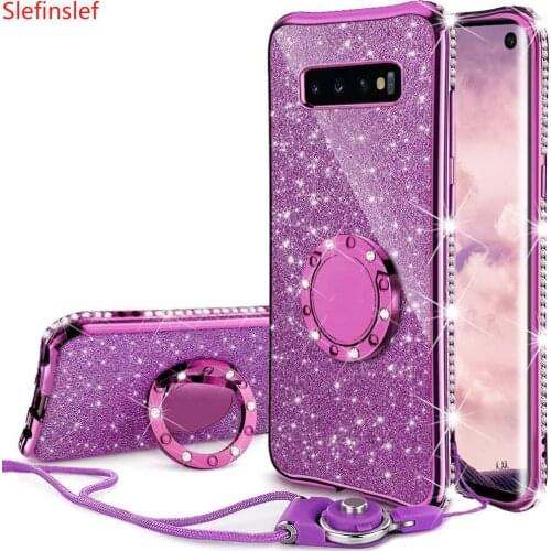 Diamond Case for Samsung Galaxy S10 Plus S10E S7 Edge S8 S9 Note 10 9 Cover For Samsung S20 A6 A8 Plus A7 2018 Glitter Case