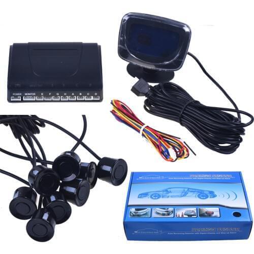 Car Parking Sensor Reverse Backup Radar LCD Display 12V 8 Sensors 22mm voice Auto Detector System Kit for All Cars
