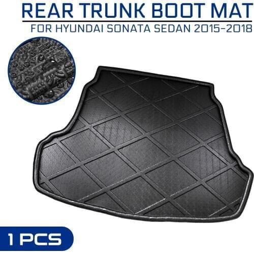 Car Floor Mat Carpet Rear Trunk Anti-mud Cover For Hyundai Sonata Sedan 2015 2016 2017 2018