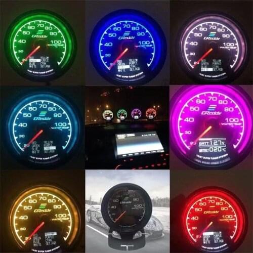 8 Color Car GReddi LCD Digital Display Turbo Boost water temp oil temp oil press racing meter Fuel pressure Air fuel ratio Gauge