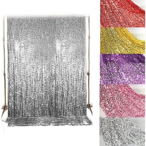 Shiny sequined fabric wedding background cloth 6mm sequins material mesh embroidery dancing stage decor paillette fabric
