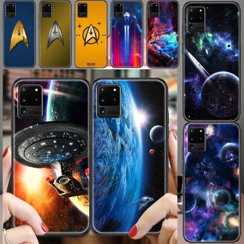 Stars Spacecraft Universe Treks Phone case For Samsung Galaxy Note 4 8 9 10 20 S8 S9 S10 S10E S20 Plus UITRA Ultra black tpu