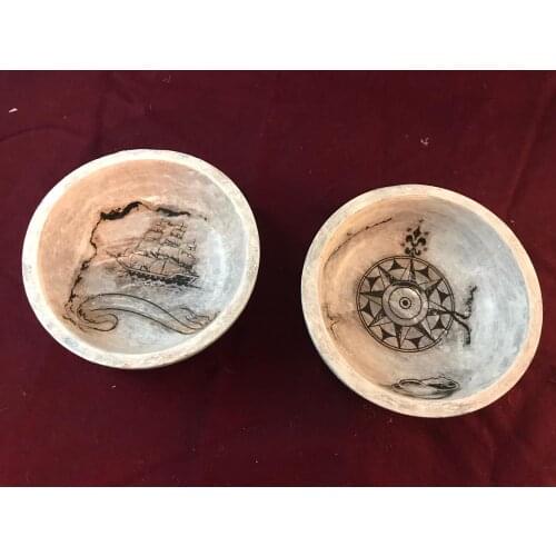 Wood/hand-carved/plate/snack plate/kitchen/presentation plate/sea themed/elemeği/home/table layout