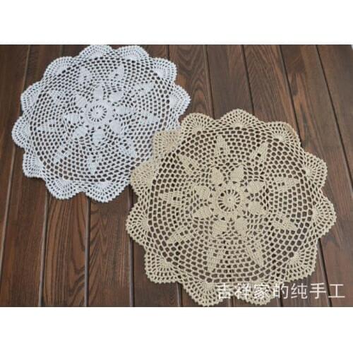 2015 new arrival cotton crochet lace doilies for home decor as wedding gift coaster coaster placemat cup pads tableware mats