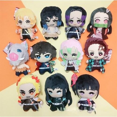 HOT Anime Demon Slayer Agatsuma Zenitsu Kamado Nezuko Plush Toys Cartoon Doll Pendant Gift 15CM