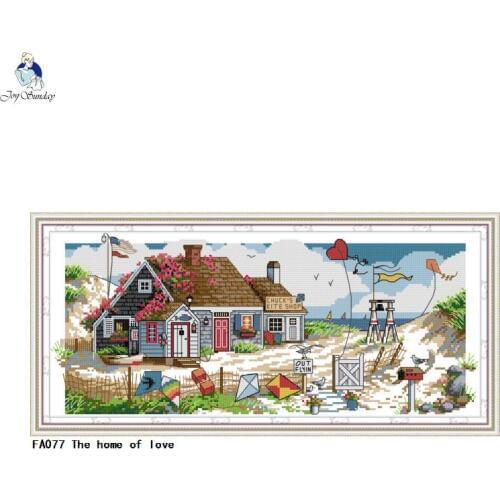 Joy Sunday Embroidery The home of love Patterns Printed on Canvas 14CT 11CT Cross Stitch kits Needlework Sets