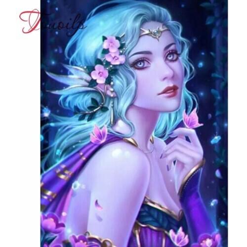 DIY Diamond Painting Fairy Girl Portrait Home Decoration Mosaic Beaded Embroidery Picture Of Rhinestone Cross Stitch Kit