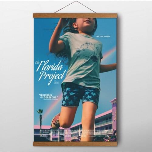 Scrolls Paintings The Florida Project Movie Poster Girl and Rainbow Wall Art Canvas Cloth Prints For Living Room Decor