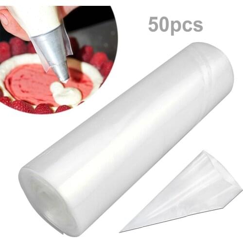 50Pcs Disposable Chocolate Cream Cake Icing Pouch Home Kitchen DIY Handmade Baking Piping Bag