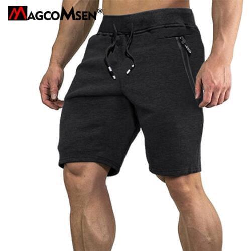 MAGCOMSEN Mens Summer Shorts Fashion Cotton Drawstring Walk Joggers Shorts Casual Zipper Pockets Gym Fitness Workout Shorts Man