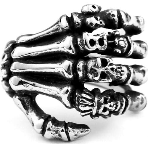 2017 Cool Polishing Ghsot Claws Ring 316L Stainless Steel Mens Women Fashion Finger Claws Ring