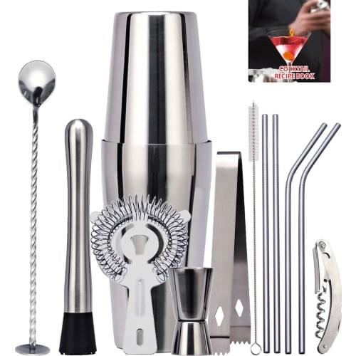 Bartender Kit, Boston Cocktail Shaker Set, For Mixed Drinks Martini Home Bar Tools Stainless Steel, The Perfect Gift