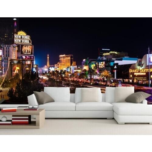 Houses Roads Las Vegas Night city wallpaper papel de parede,restaurant bar living room sofa TV wall bedroom 3d murals