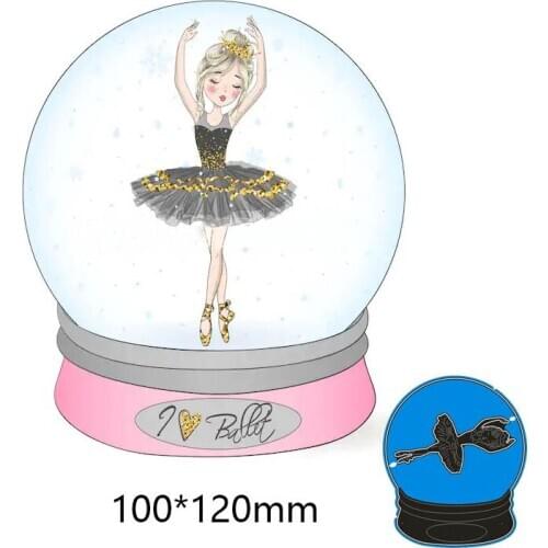 New Crystal ballet girl Cutting Dies Stencil DIY Scrapbooking Photo Album Embossing Decorative Paper Card Craft 100*120mm