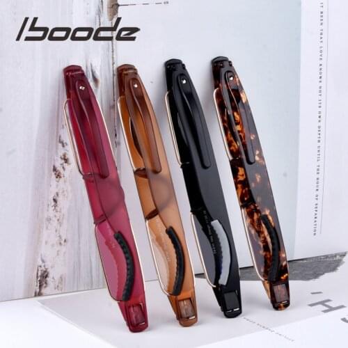 Iboode TR90 Portable Reading Glasses Folding Men Women Ultralight Smalle Frame Reading Presbyopic Eyeglasses 360 Degree Roating