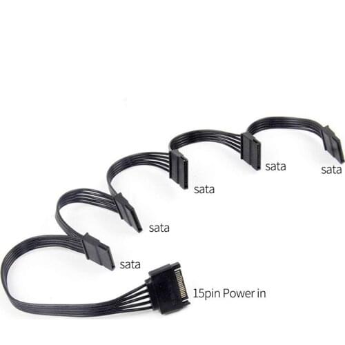 4pin IDE 1 to 5 SATA 15Pin hard drive power distributor cable, used for DIY PC cutting 4pin to 15pin