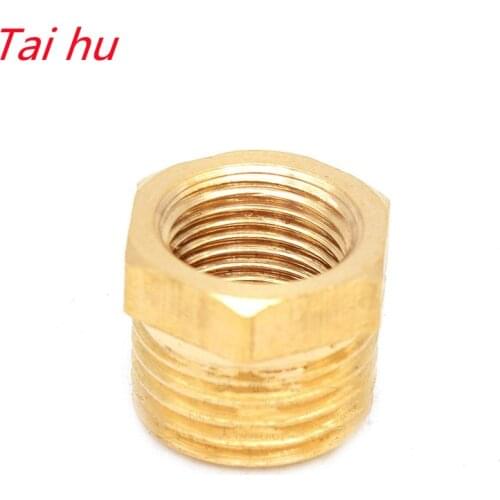 1/4" NPT Male x 1/8" NPT Female Reducing Bushing Brass Pipe Fitting Connector Adapter Air Gas Fuel Water