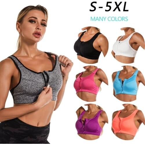 Sports Bra Women Sportswe Crop Sport Top Adjustable Belt Zipper Yoga Running Bras Push Up Vest Shockproof Underwear Gym Bralette