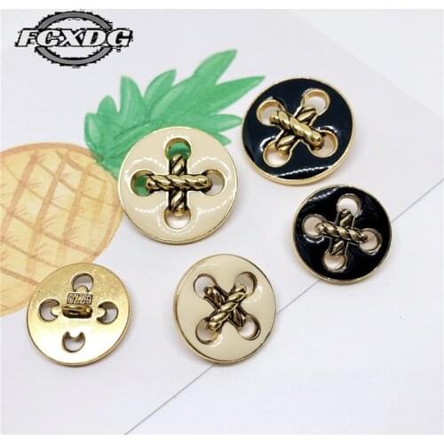 Vintage 4 Hole Sewing Accessories DIY Buttons for Clothing Decorative Buttons for Crafts Golden Jacket Buttons for Clothes 20mm