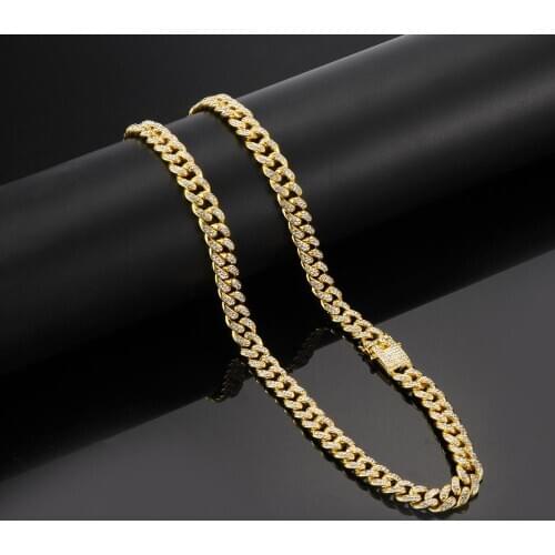 Hip hop Jewelry Necklace 12mm Wide Butterfly Buckle Dense Drill Thick Gold Silver Plating CUBAN CHAIN 60cm 75cm Lenght Necklace