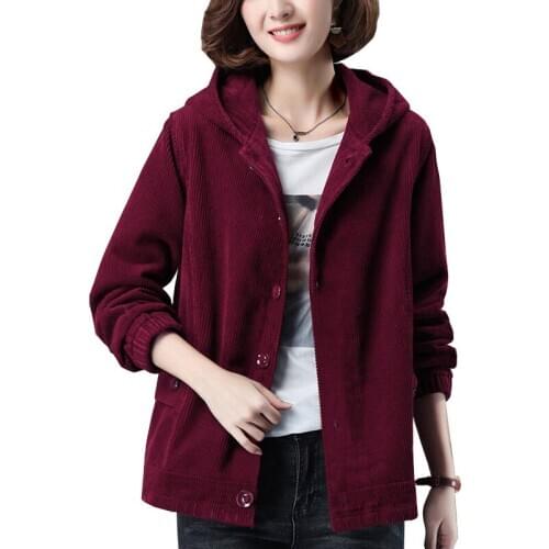 Womens Wick Velvet Coat 2021 New Middle-aged Mother Spring Autumn Trench Coat Female Hooded Windbreaker Plus Size Coat A7018