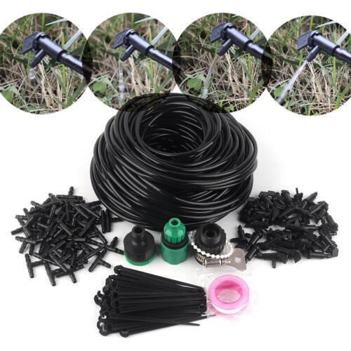 10~50m Watering Kits 4L Black Flag Drippers with 4/7mm Hose Holder Garden Micro Irrigation Kits